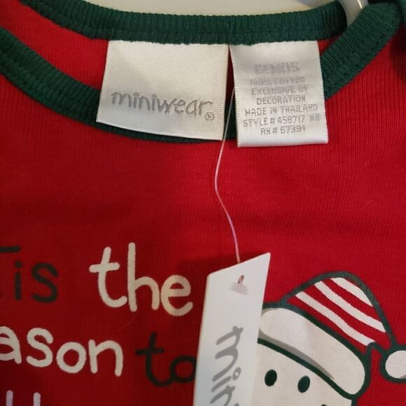 MINIWEAR CHRISTMAS BODY SUIT SIZE 12 M - Picture 3 of 4